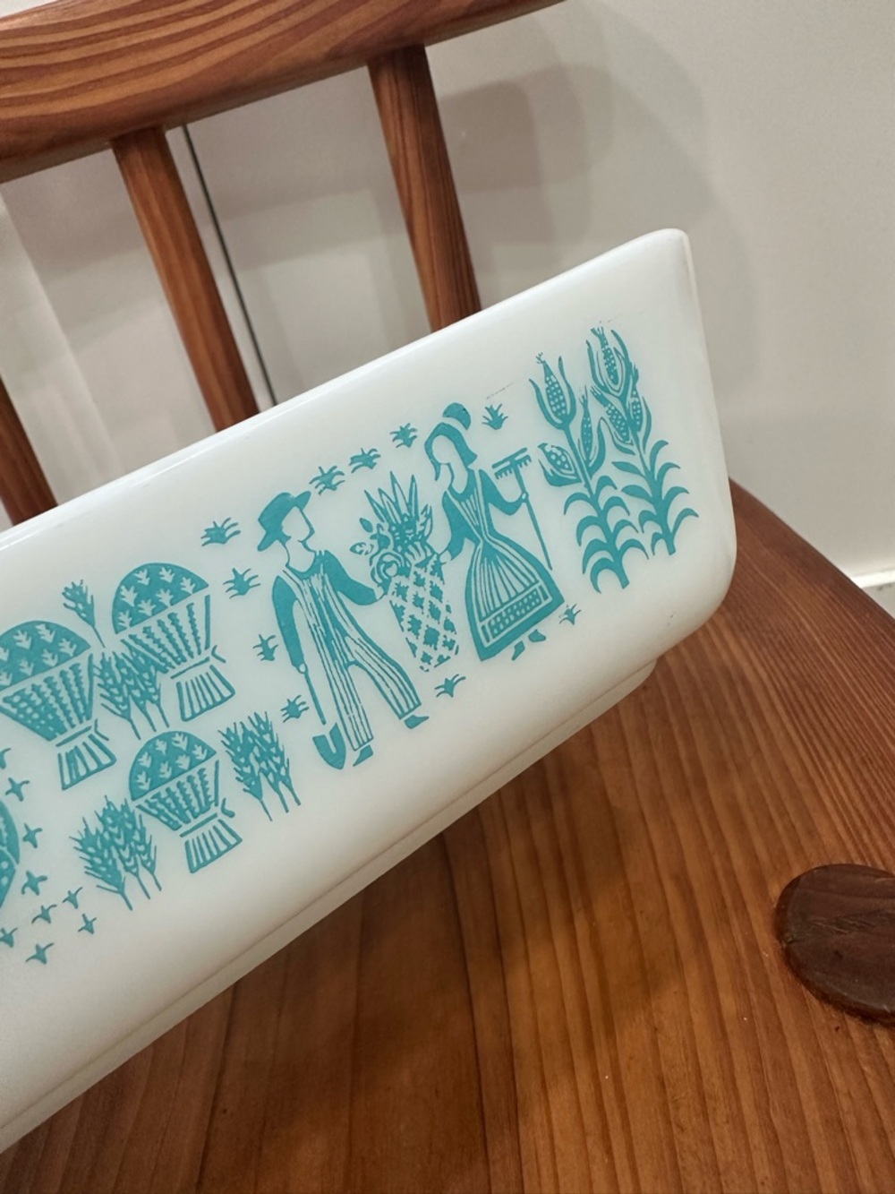 Vintage Pyrex 0503 Turquoise 1 1/2 QT Amish Butterprint Refrigerator Dish - Picture 5 of 10
